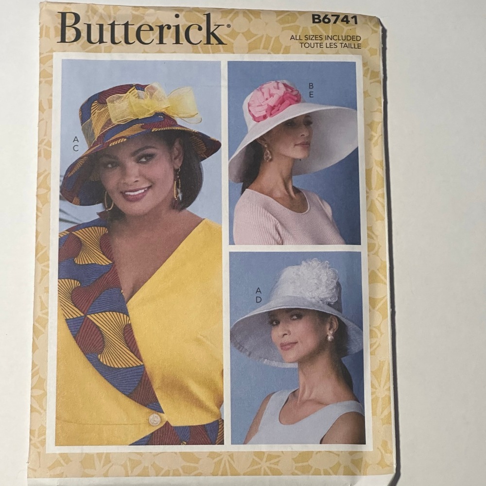 Butterick Sewing Pattern B6741 Misses Hats All Sizes Uncut Factory Folded